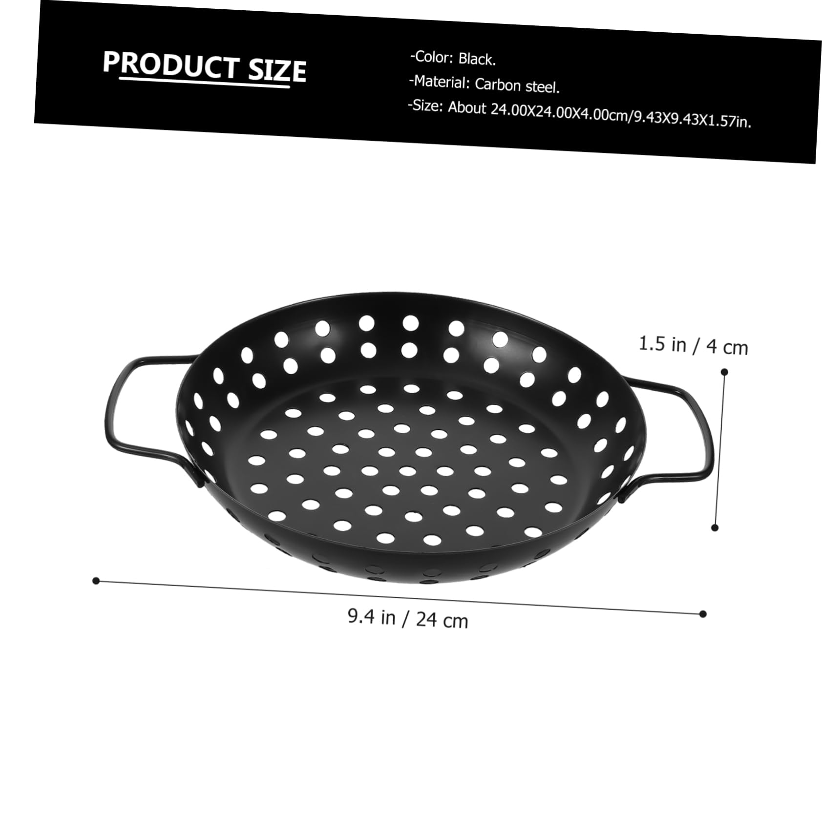 CIYODO 9 Inches Round Outdoor Bbq Non-stick Grilling Tray Large Holes Sturdy and Safe Grilling Basket for Home and Professional Use