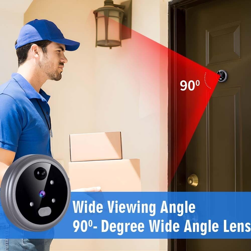 iTenen Telecamera Spioncino,Per la Porta Domestica,Campanello Senza Fili con Monitor 2.8" Pollici,Rilevamento Movimento PIR,32G Card Inclusa,Visione Notturna