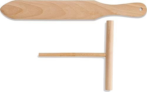 Mrs. Anderson's Baking Juego de espátula y esparcidor de crepé, madera de haya rumana, juego de 2 piezas