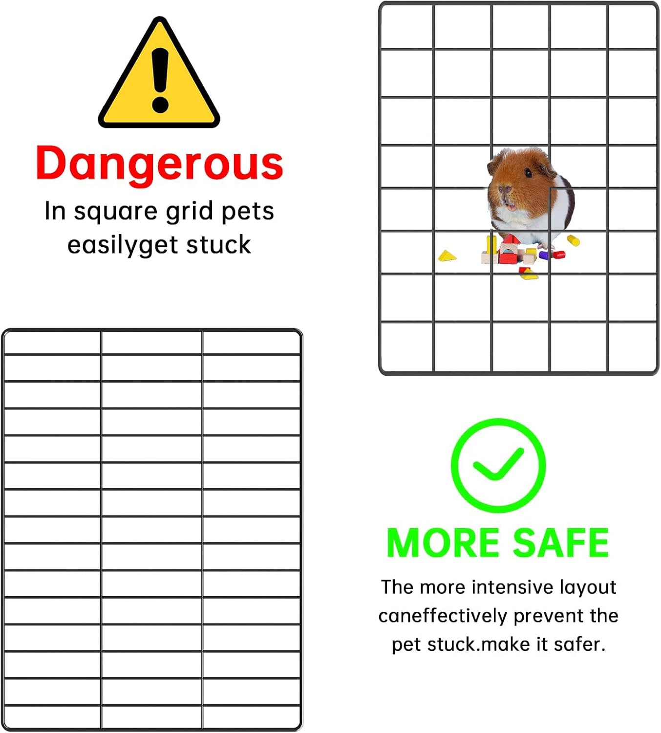 Oneluck Guinea Pig Cage, Small Animal Playpen with Rasied Waterproof Liner, 8 Square Feet for 2 Pets, Expandable Indoor Habitat, C&C Cage for Bunny, Turtle,Hedgehog,48''L x 24''W x 16''H