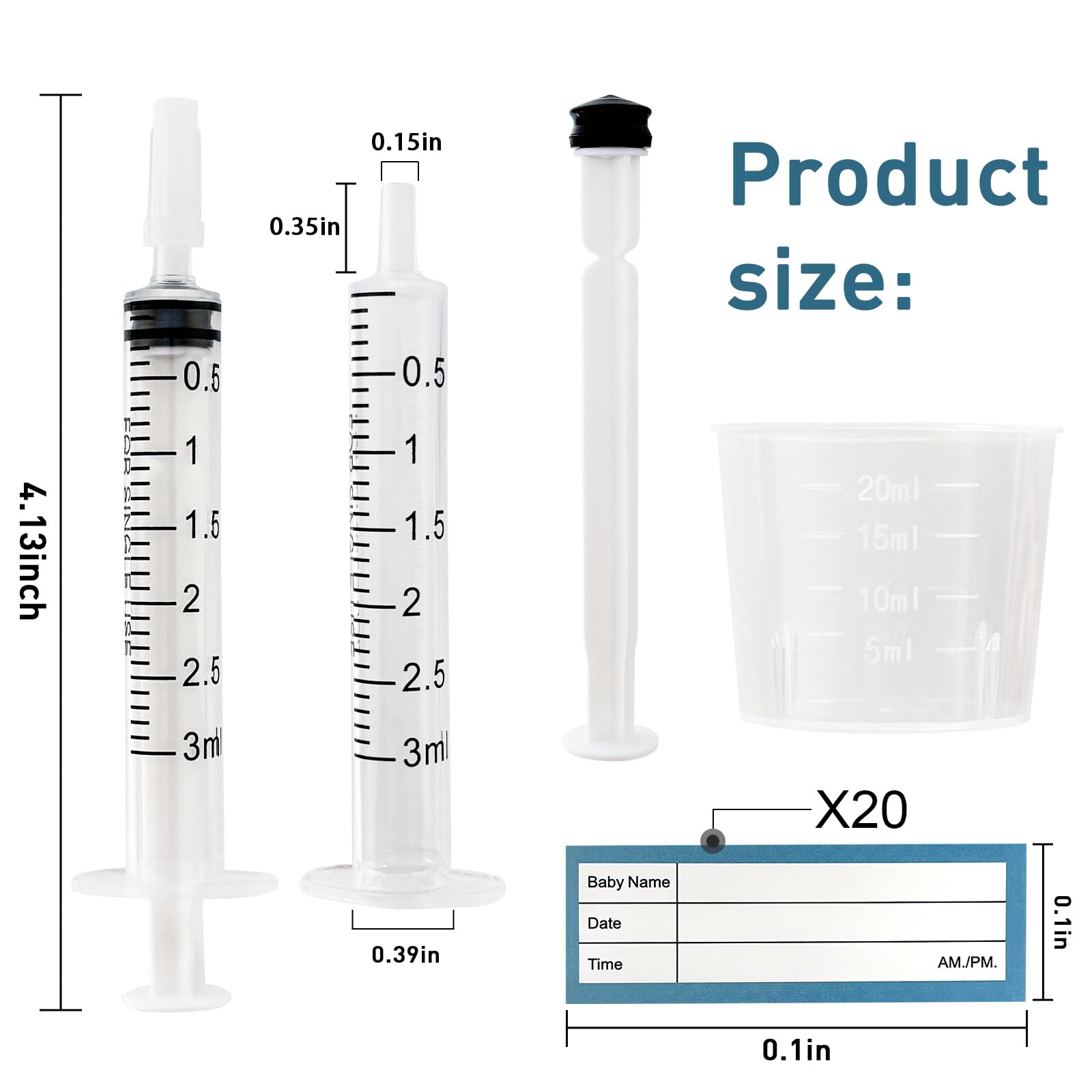 50 jeringas de 3 ml con tapa, empaquetadas individualmente