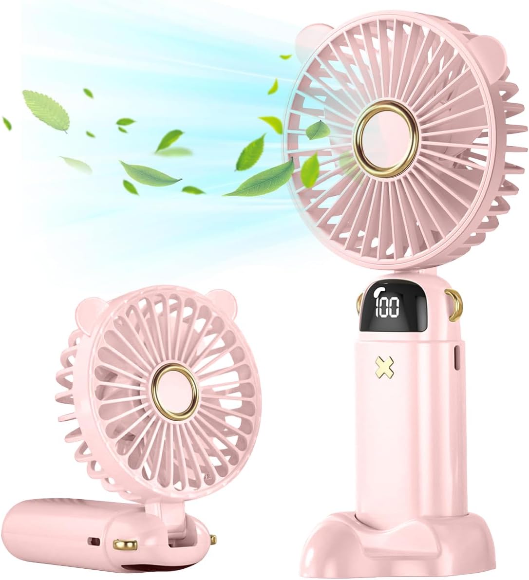 Amazon | 携帯扇風機 ハンディファン 手持ち扇風機 充電式USB扇風機 5段階風量調節 小型 軽量 首掛け 卓上扇風機 LED ...