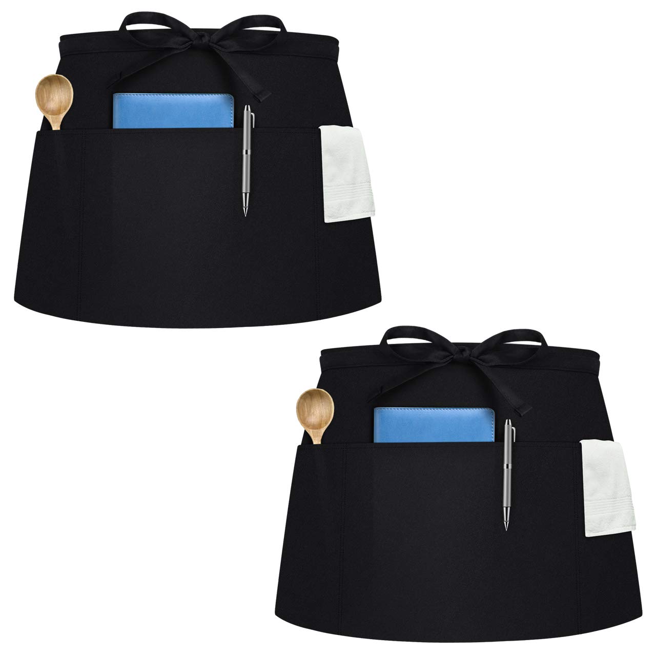 Syntus3 Pockets Waterdrop Resistant Waitress Waist Apron