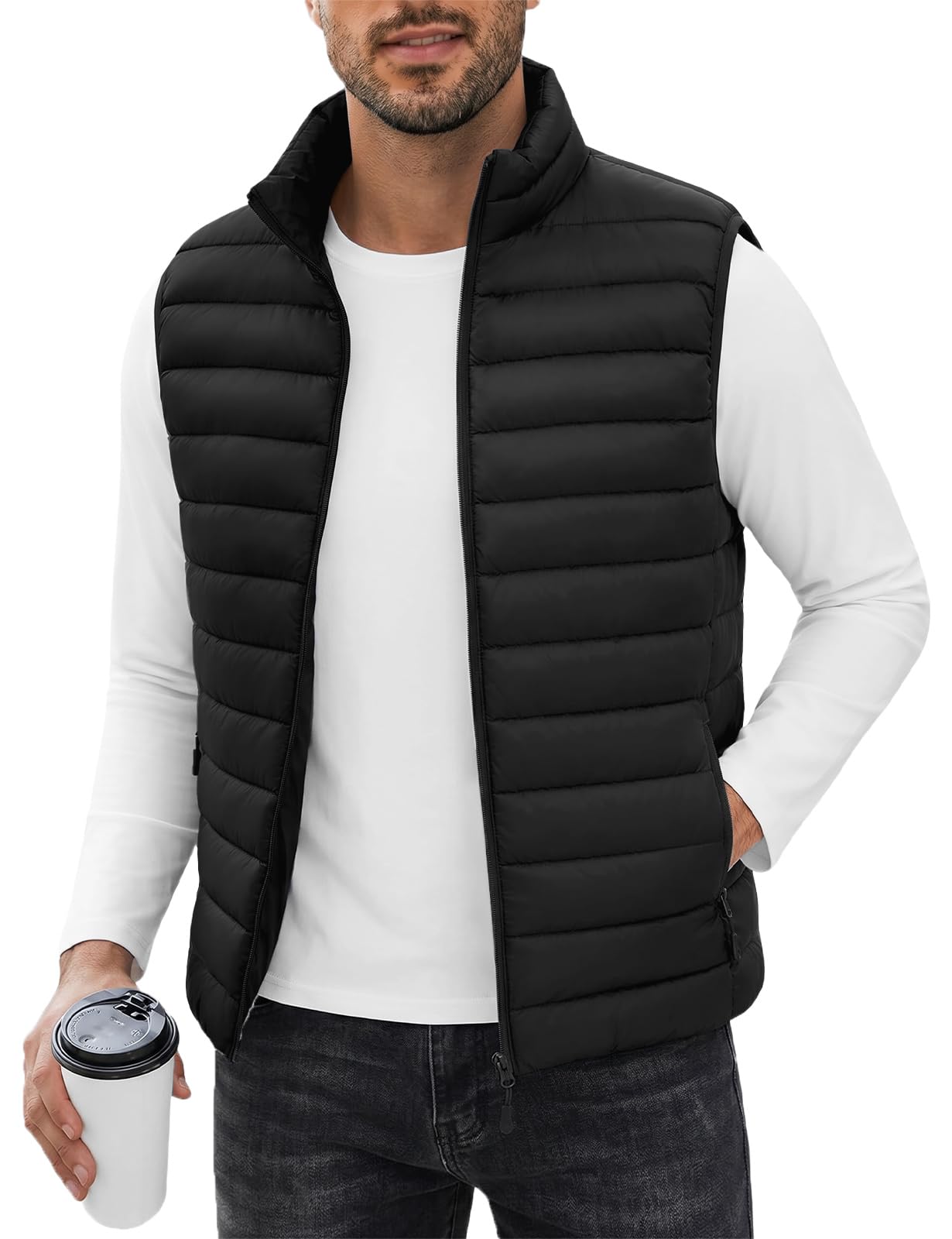 polu Men's Puffer Vest Lightweight Outerwear Vests Full Zip Up Sleeveless Warm Jackets Work Casual Golf with 4 Pockets-picture-54
