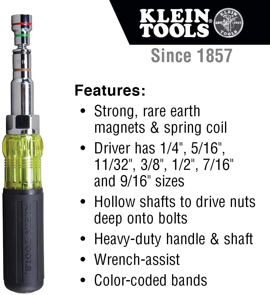 Klein Tools Magnetic Nut Driver Set (32807MAG) + 4-in-1 Electronics Pocket Screwdriver Set (32614)