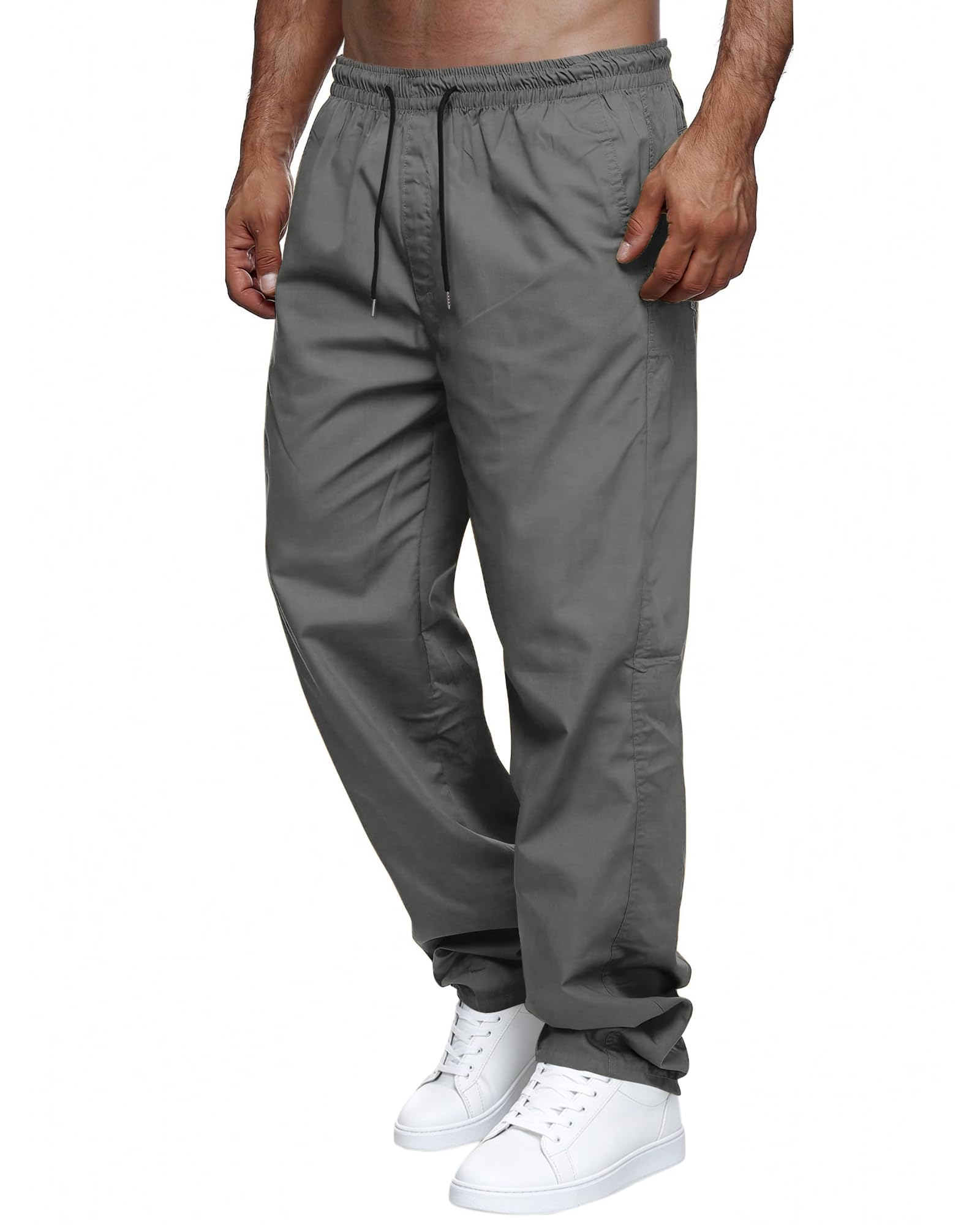 Men's Casual Pants Relaxed Fit Drawstring Elastic Waist Sweatpants