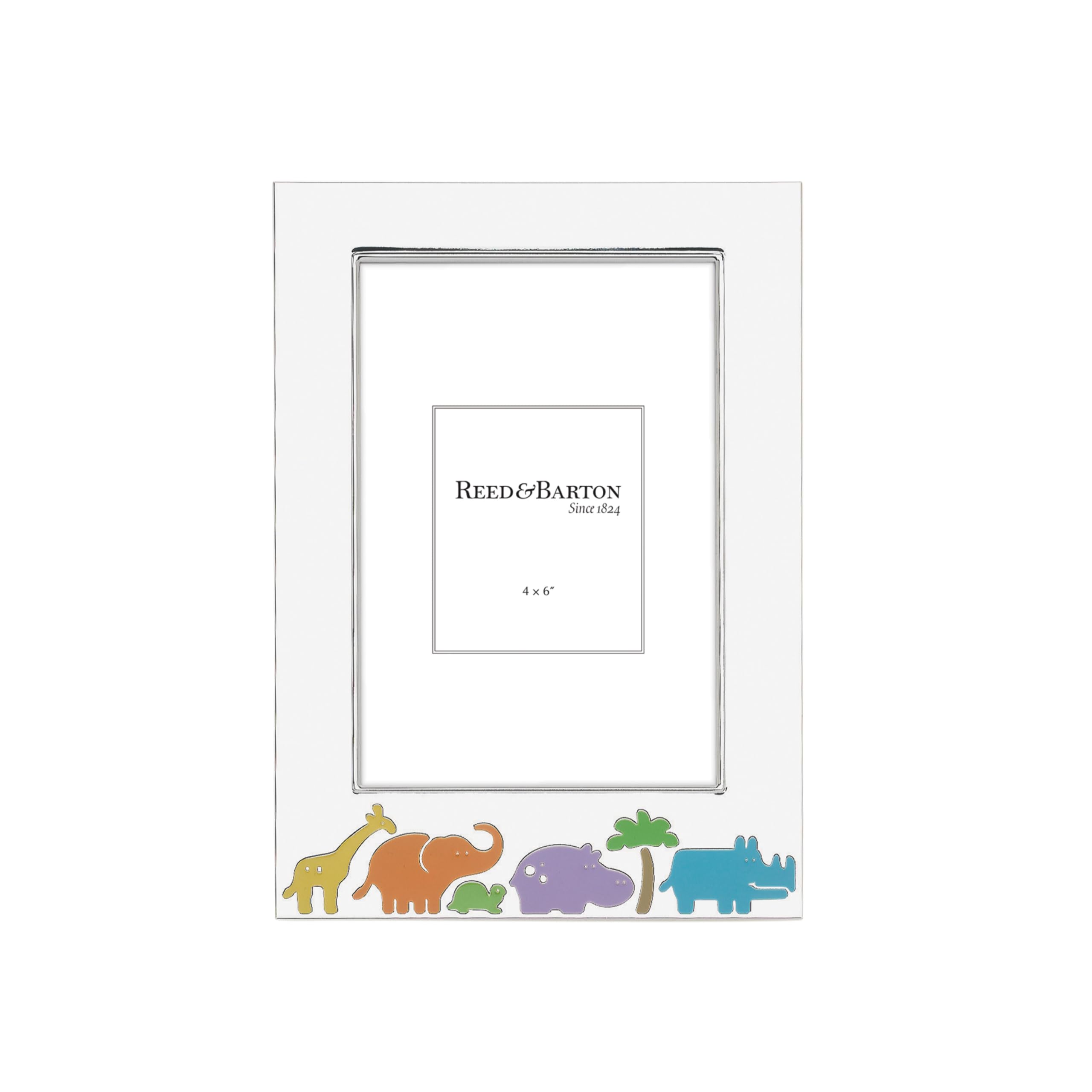 Reed & Barton Jungle Parade Silverplate 4" X 6" Frame, Silver-Plated, Metallic, 0.95 LB