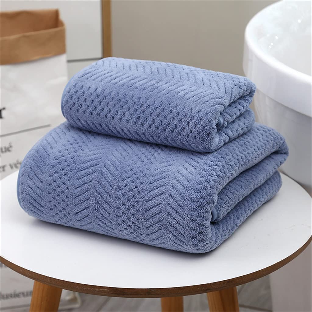 5 Colors Coral Suede Towel Large Bath Towel Set of 2 Soft Absorbent Thickened Adult Geometric Beach Towel