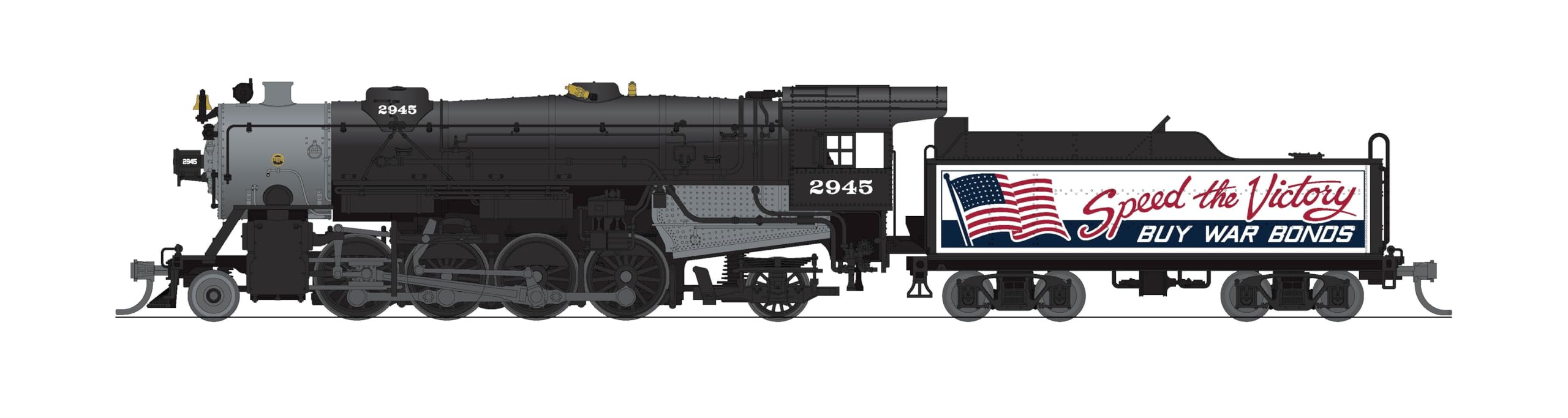 Broadway Limited 7842 USRA Heavy Mikado, War Bonds Billboard, Paragon4 Sound/DC/DCC, N (NP) Scale