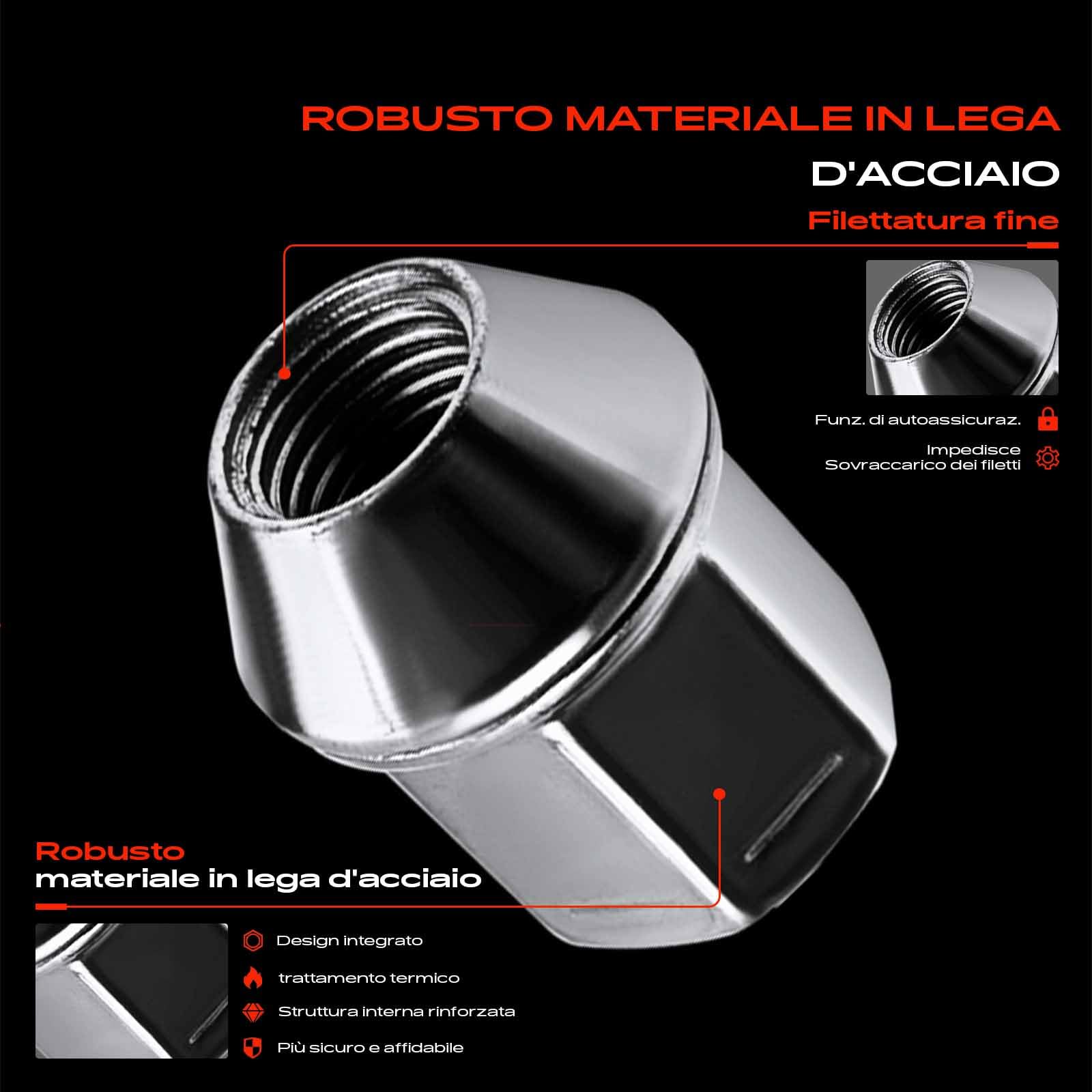 Frankberg 5x Dadi per ruota Bulloni per ruota Compatibile con Discovery Sport L550 R.a.n.g.e R.o.v.e.r Evoque L538 Freelandel 2 L359 Freelandel 2 FA_ Replace# 9G911K024AA