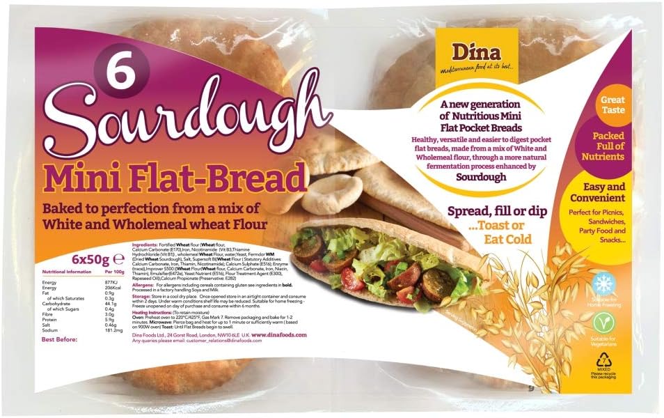 Dina Sourdough Mini Flatbreads, 6 Pack