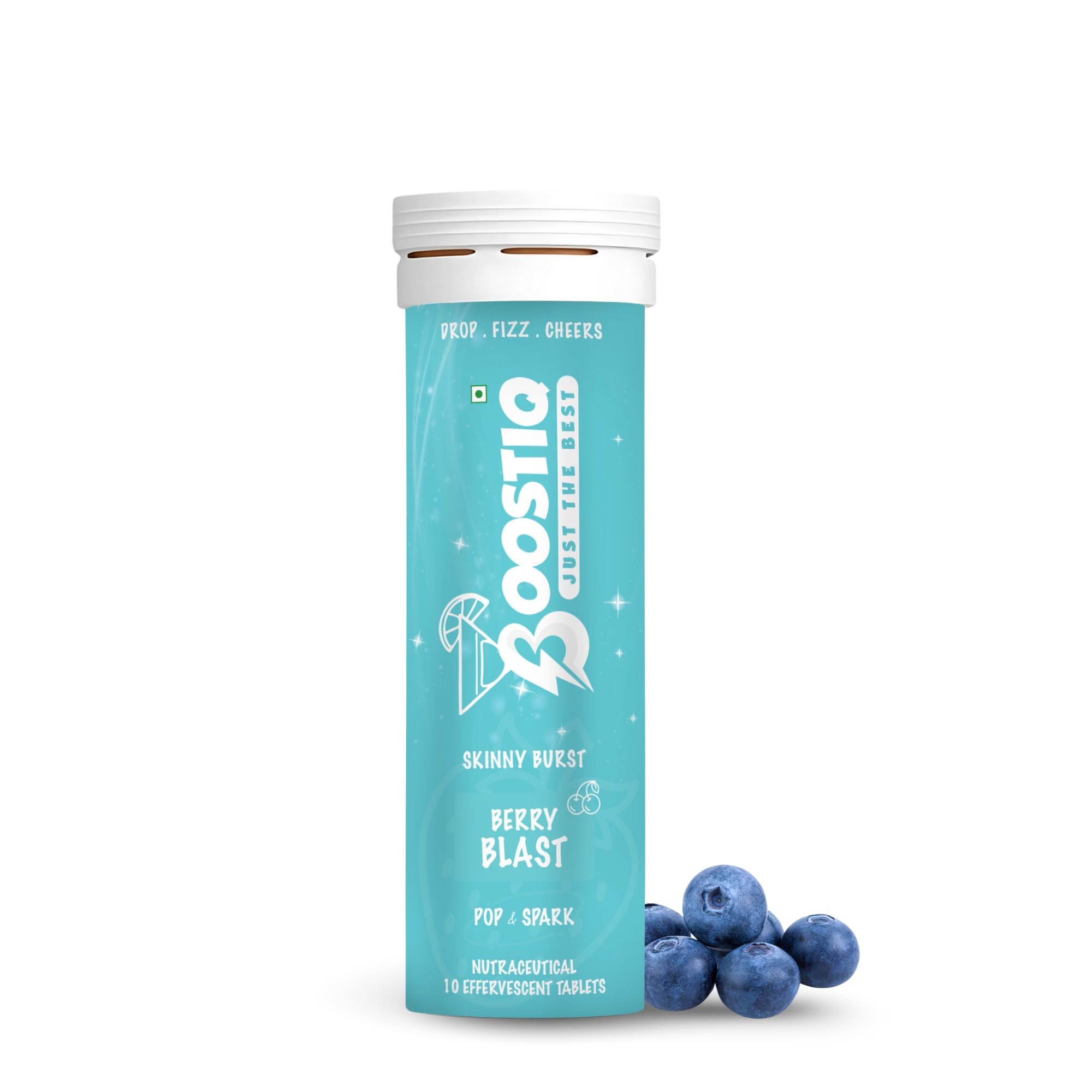 Boostiq Pop & Spark Effervescent Tablets | Berry Blast | Glitter Mocktail & Cocktail Mixer | Fizzy Sparkling Drink Tablets | Skinny Burst | Party & Wellness Supplement | 10 Tablets-image-6