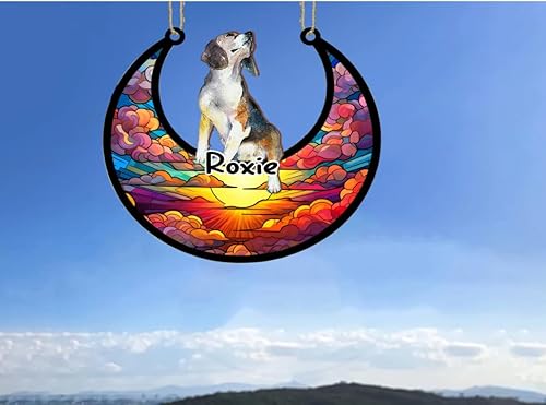 Vista 240 de LOVELYPOD Adorno de Navidad personalizado de perro pastor alemán, atrapasoles conmemorativo, adorno de Navidad de pastor alemán con nombre, pérdida