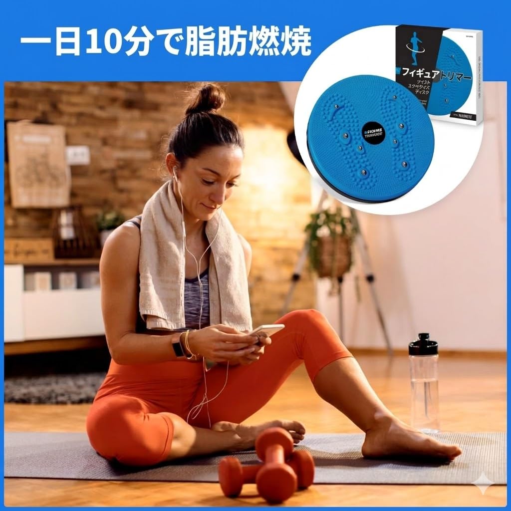 Figure Trimmer Daiwa Felicity - Tabla giratoria para ejercicios de cintura con nodos de acupresión