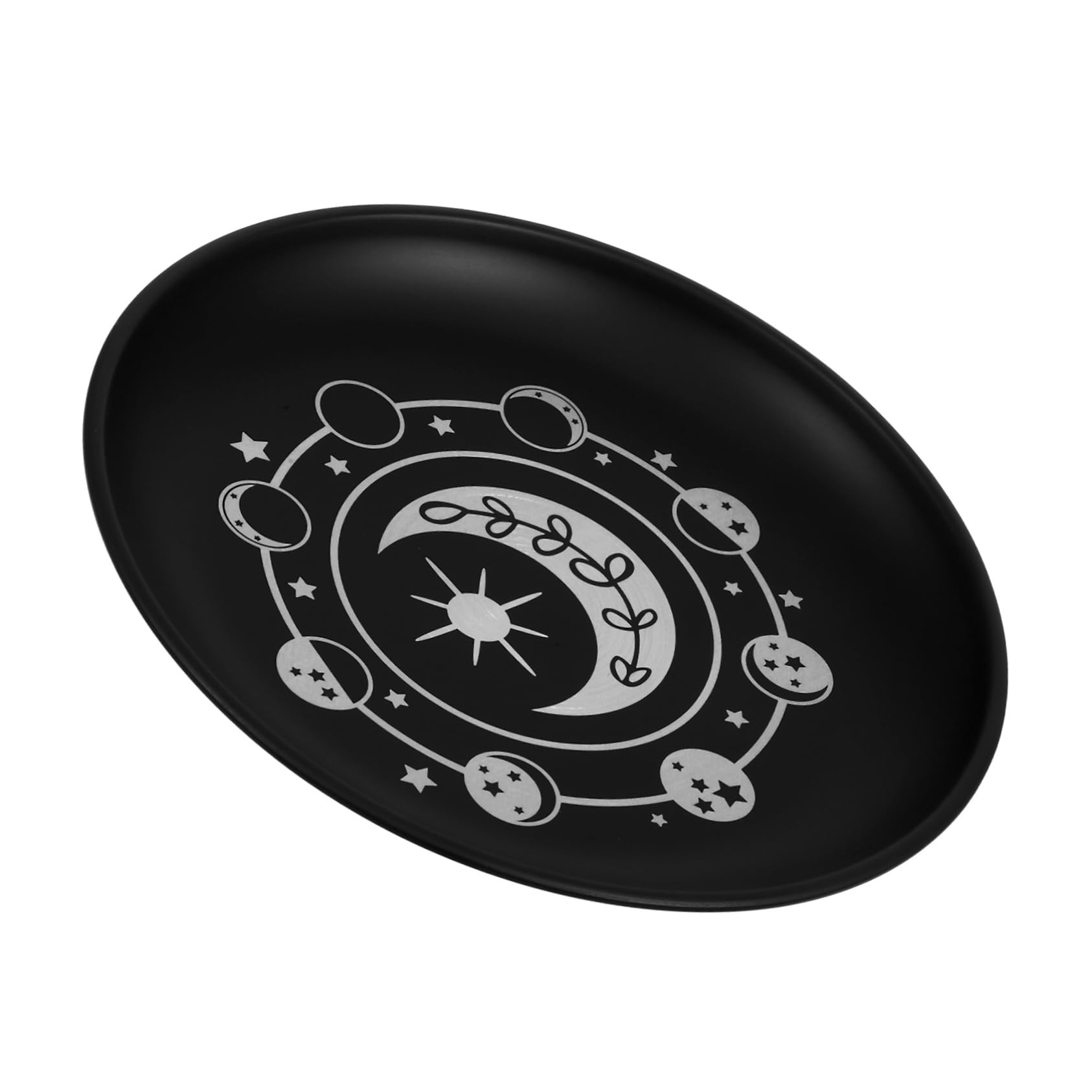 Bandeja redonda HAMPPLIES de acero inoxidable negro para velas de altar y decoración