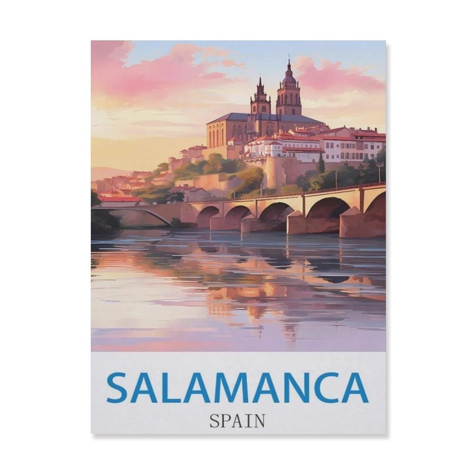 Metal Signs，Salamanca Spain，Nostalgic Man Cave Tin Metal Sign Hanging Wall Plaque Kitchen Shed Garage(15x30cm）6x12 inch-EF97