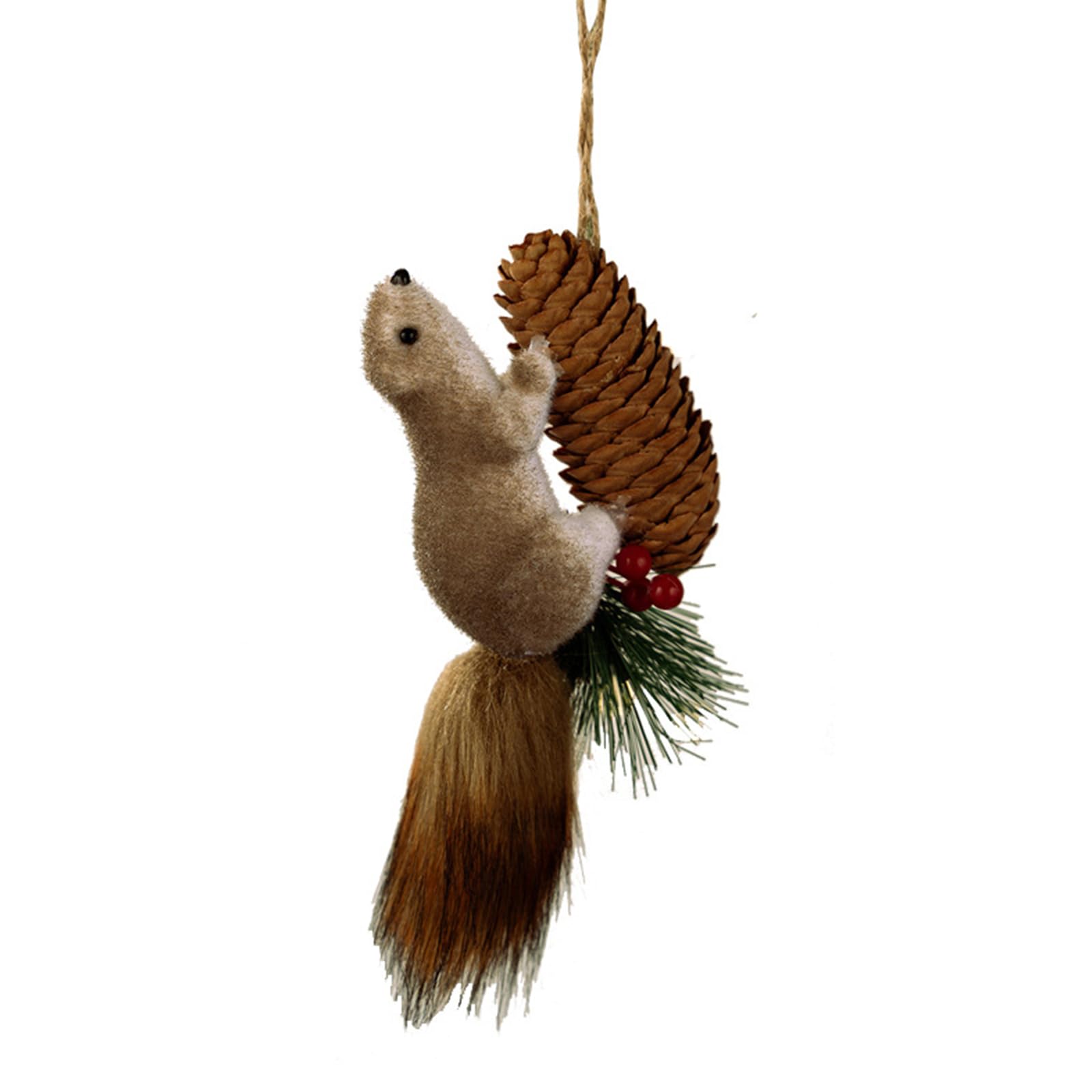 Elnwnnkc Multicolor Realistic Squirrel Ornament With Pinecones Christmas Tree Artificial Animal Hanging Decorations For Indoor And Outdoor Cartoon Squirrel Holiday Decoration