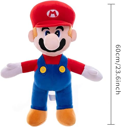 Miniatura 8 de Juguetes de peluche de Mario, grandes regalos para Navidad, Pascua, fiesta de cumpleaños, Año Nuevo para niños y fanáticos (23.6 pulgadas, rojo)