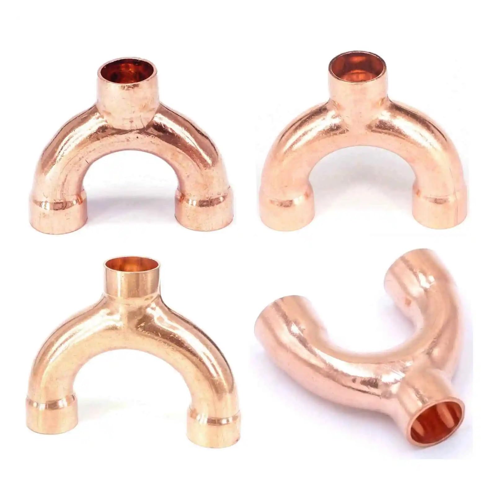 I.D*Thickness*Center Distance Copper End Feed Equal Y 3 Ways Welding Pipe Adapter Air Conditioner Refrigeration Gas Water Oil(32x1.6x110mm)
