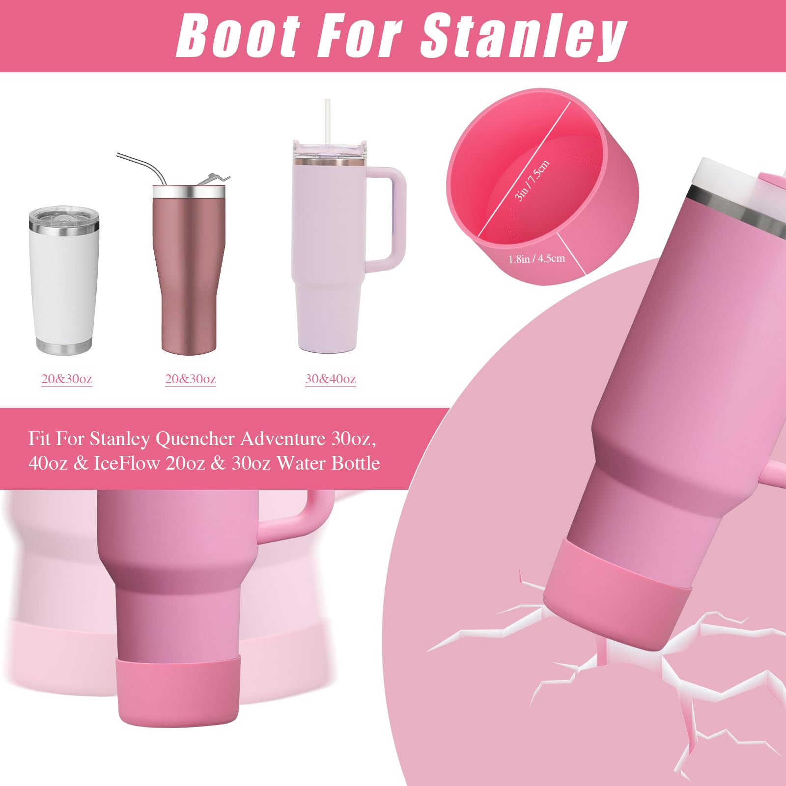 Stanley Tumbler Zubehör-Set Mit Musik-Theme – 4 Strohhalm-Abdeckkappen, 3 Namensschilder & 3 Charms, Für 850ml & 1134ml Becher