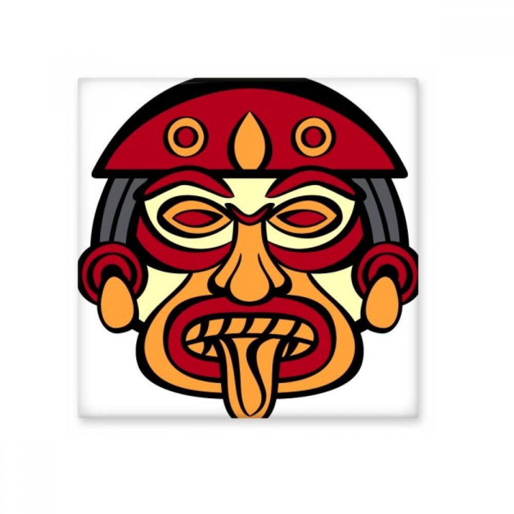 Carreau céramique totem indien en céramique bisque pour décor mural haut de gamme