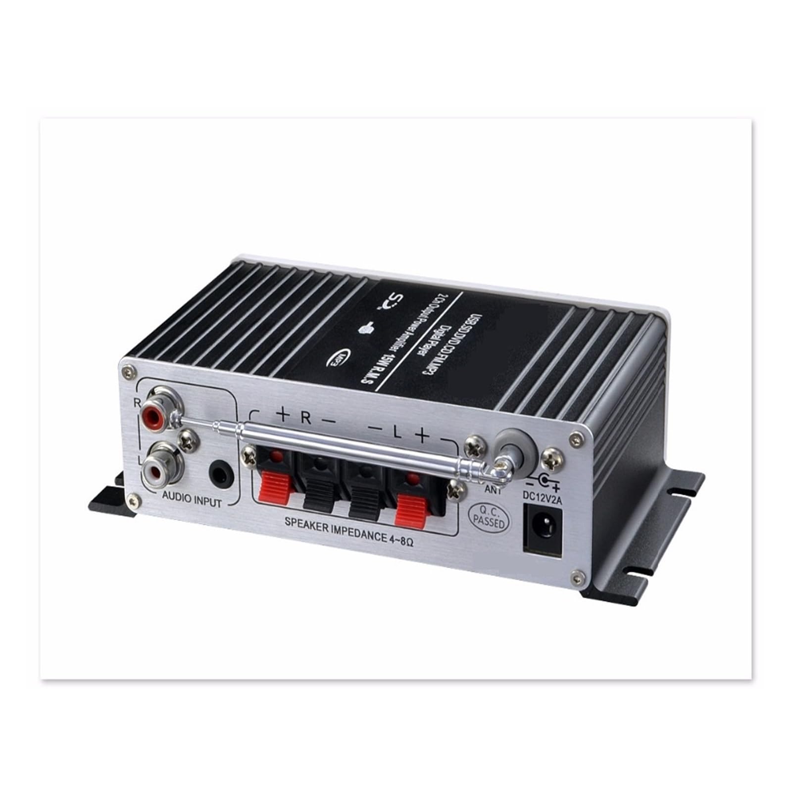 Wzmacniacze Mocy Bluetooth Z Kablem Zasilającym I Audio Odtwarzacz Wielofunkcyjny Do Samochodu Domowego Precyzyjne Strojenie(With power adapter)