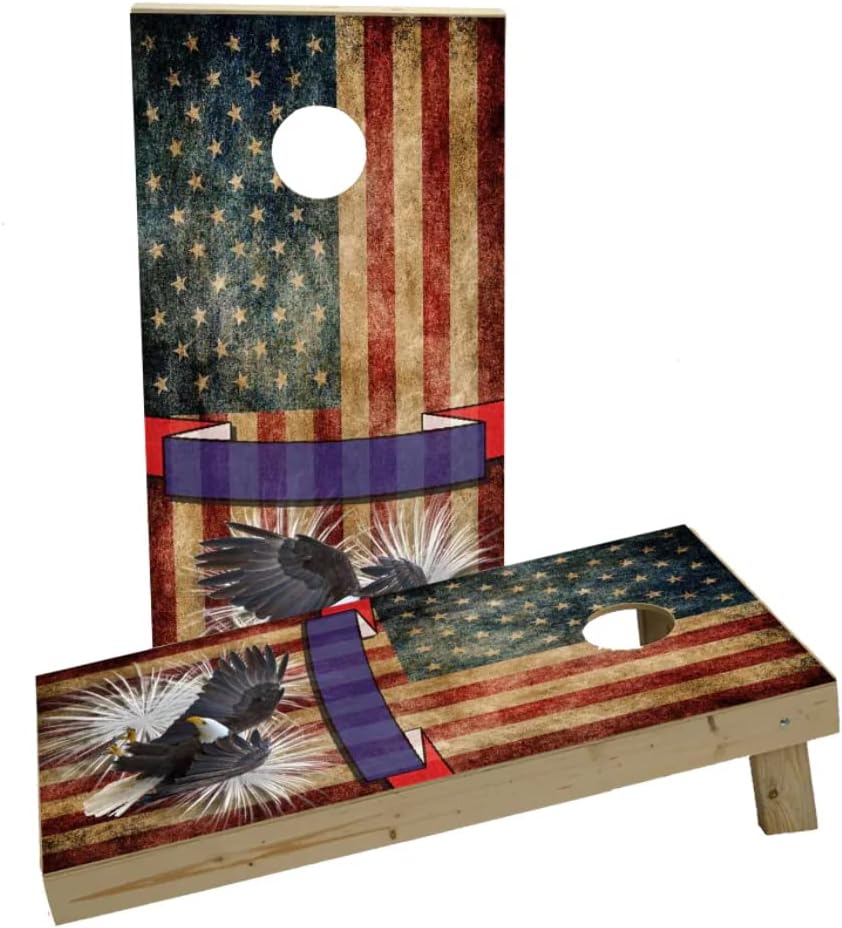 Bald Eagle - God Bless America Custom Cornhole Board Game Set
