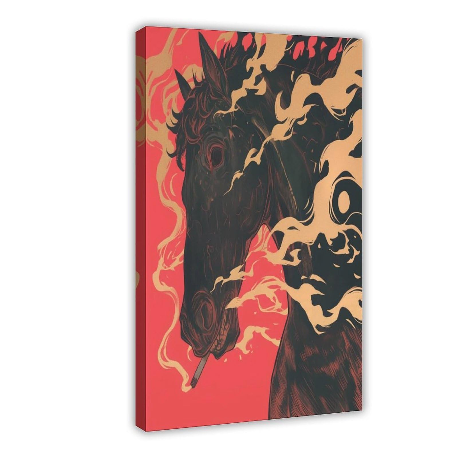 Bareronor Interesting Abstract Horse Canvas Poster Bedroom Decor Landscape Office Room Decor Gift 12" L X 18" W