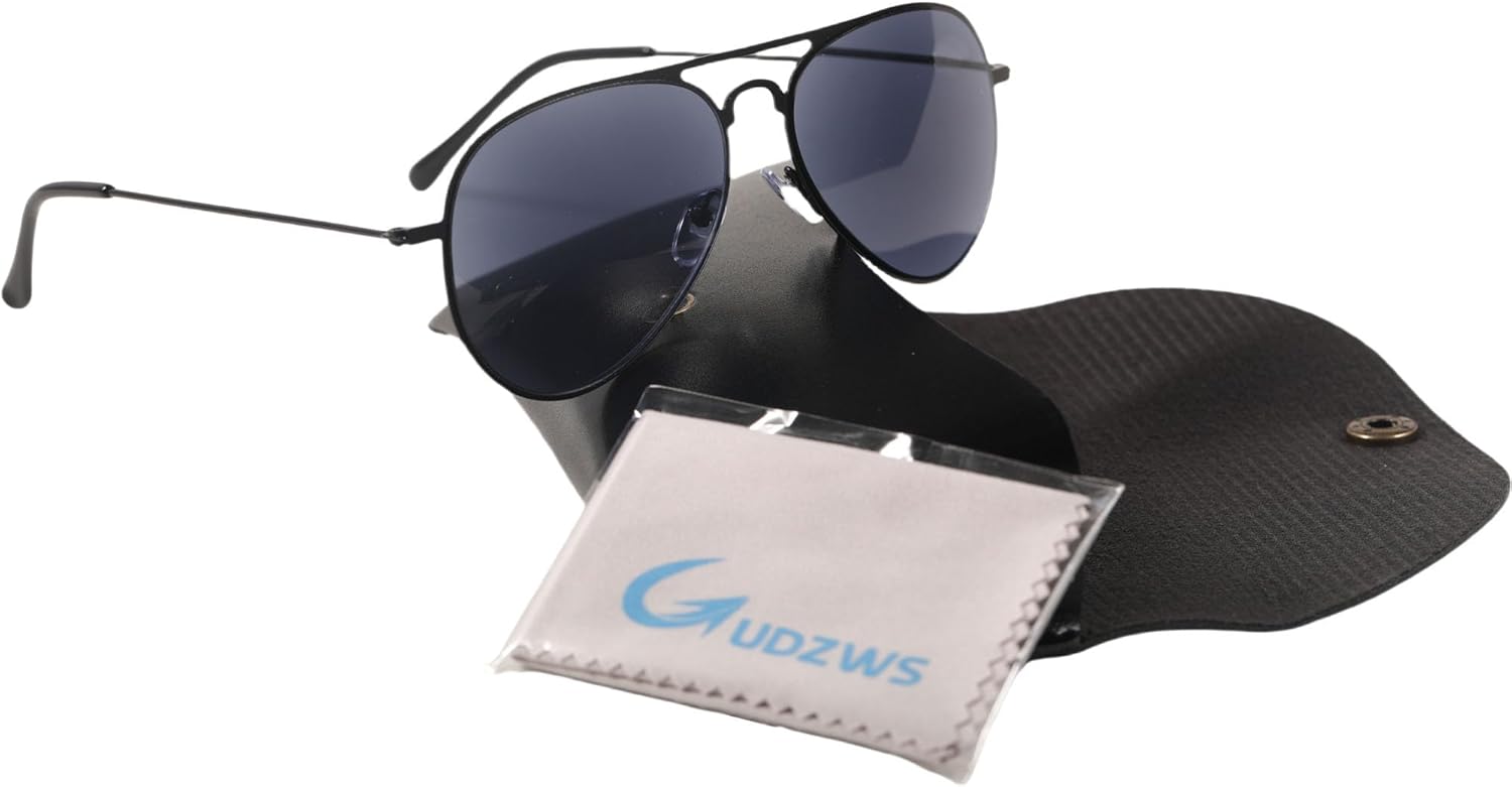 Sun Full Lens Reading Glasses Readers Sunglasses Classic Outdoor Aviator Sports Steel Stainless Black Frame Temple Unisex - Image 2