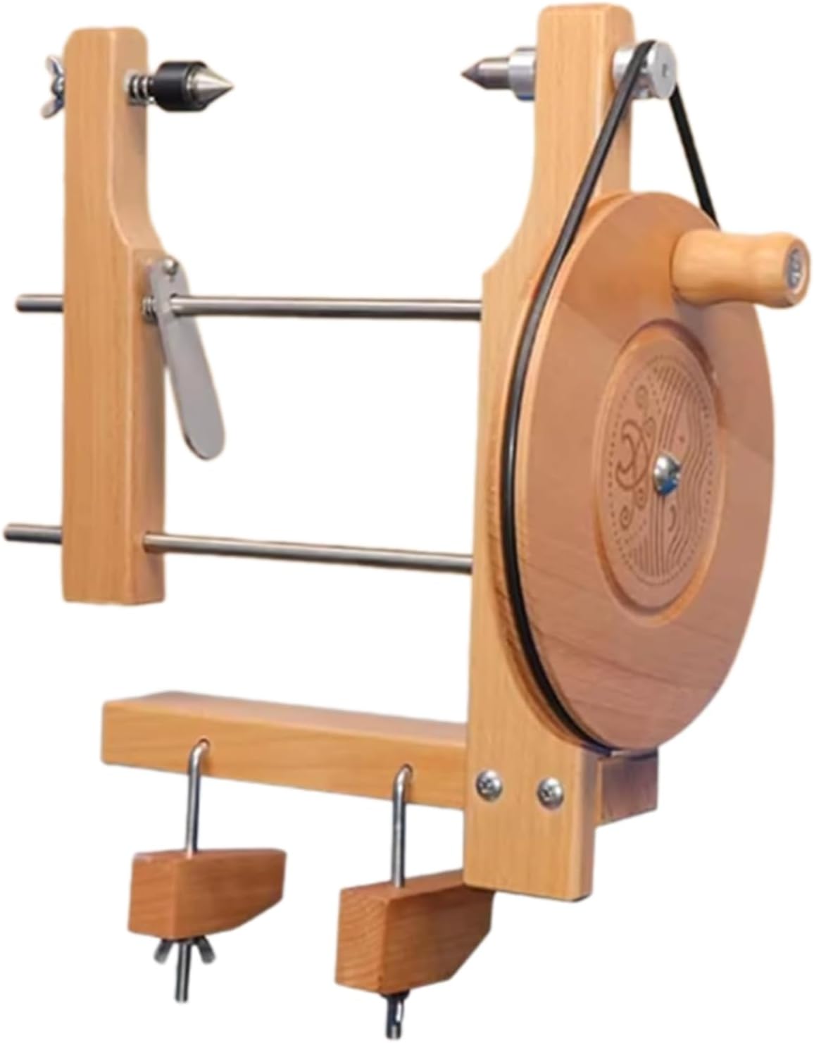 High-Speed Wooden Yarn Wheel, Hand Operated Machine for Fast Weaving of Cotton & Silk Yarns, Perfect for DIY Crafting & Creative Projects