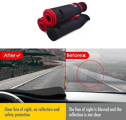 Miniatura 6 de PGTOPONE Cubierta de consola central negra de ajuste personalizado, protector de alfombrilla para salpicadero, cubierta de protección solar,