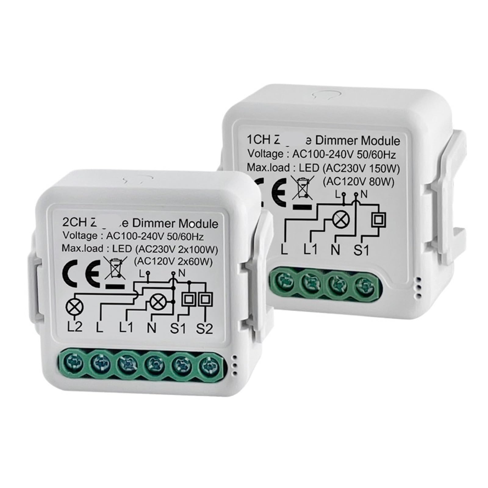 1 Uds. Módulo de interruptor de atenuación inteligente interruptor de luz atenuador 1 banda, 2 bandas(2 Gang)