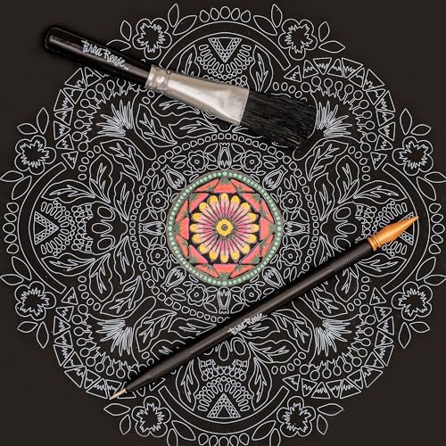 Momenta Brea Reese: Scratch Art Paper Pad Mandala 8x8, 6 Intricate Designs, 12 Sheets, Metallic Shimmer, Mindful Relaxation by Brea Reese - Image 5