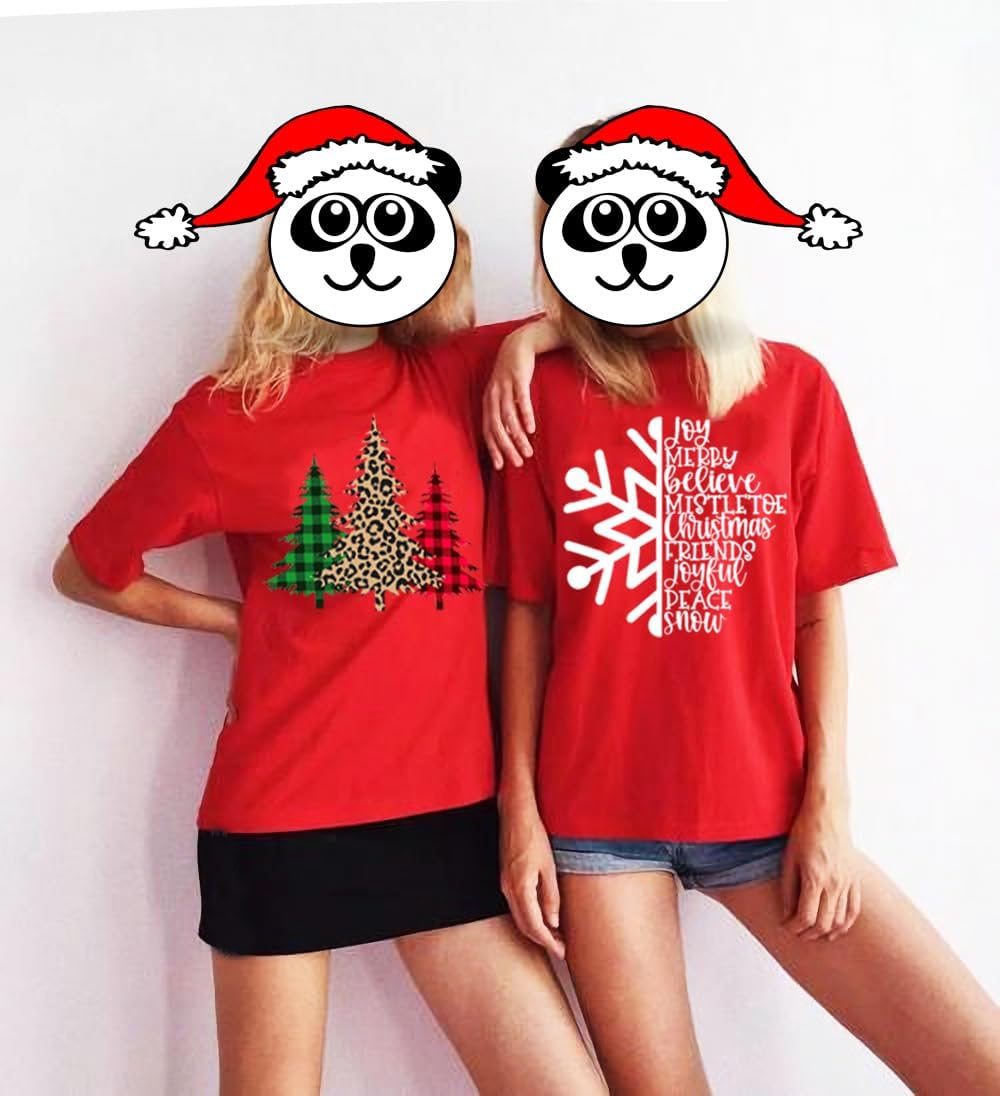 Merry Christmas Snowflake Shirt Women Xmas Winter T-Shirt Santa Family Outfit Joyful Faith Believe Blessed Top - Image 5