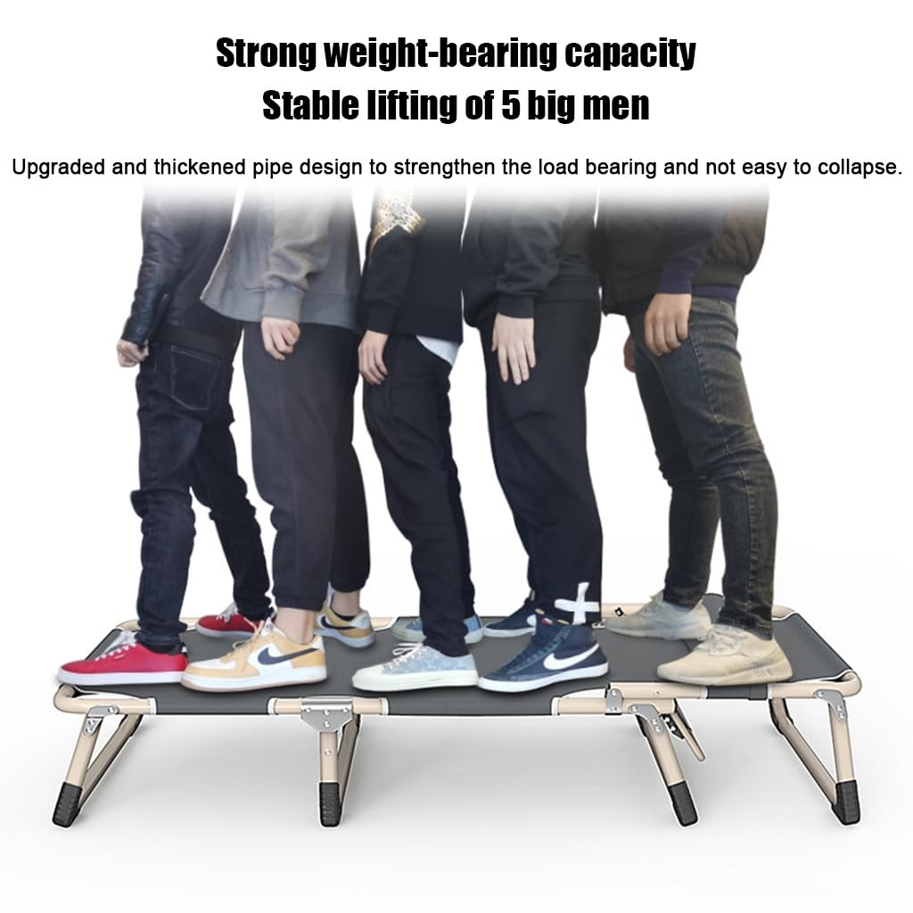Lit de Camping surdimensionné, lit de Camping Lourd Adulte avec oreillers, lit Pliant Portable Confortable à l'intérieur et à l'extérieur.