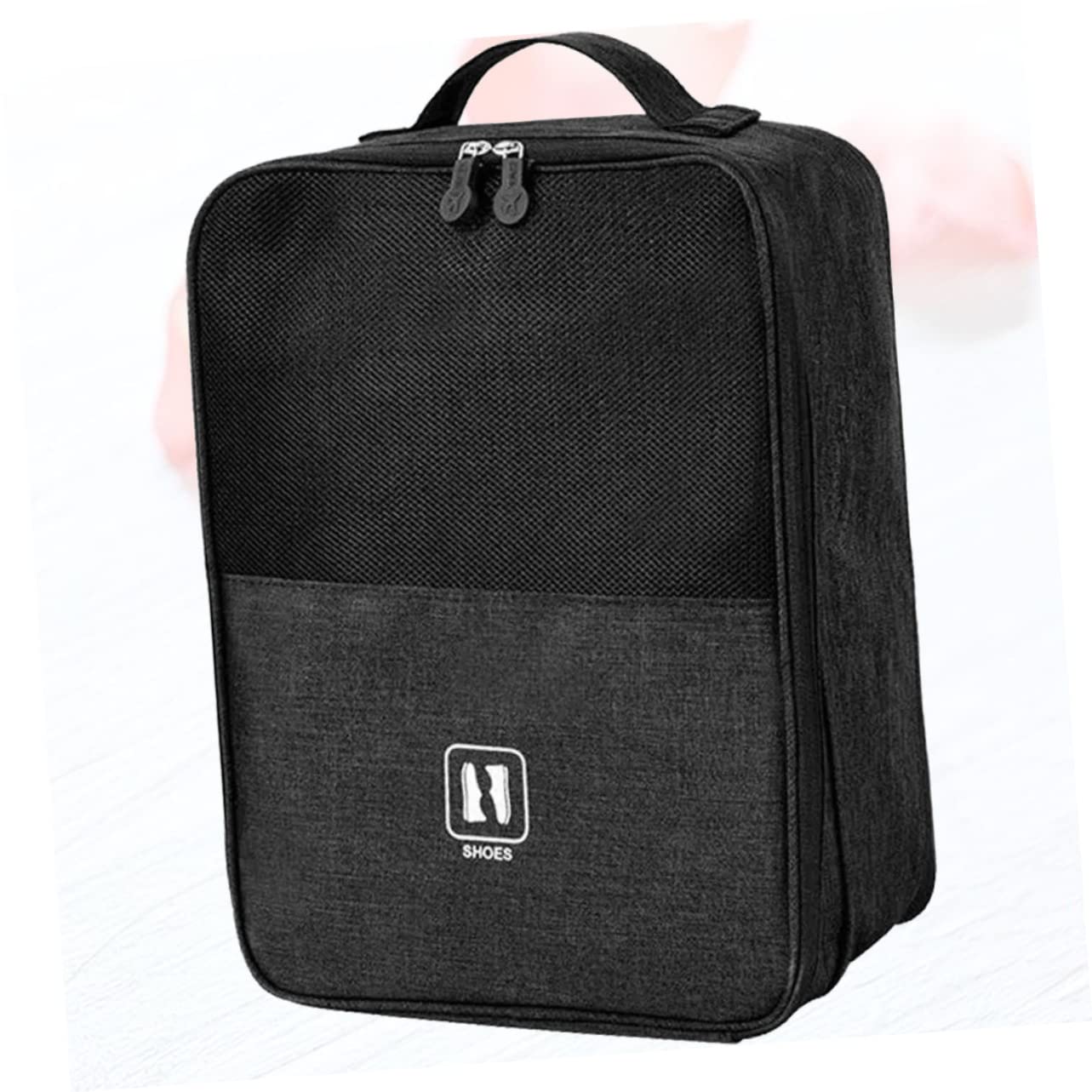 Reiseschuhtasche Praktisch und Leicht mit Großem Fassungsvermögen aus Gewebe und Multifunktionalem Schuh Organizer in Schwarz für Reisen