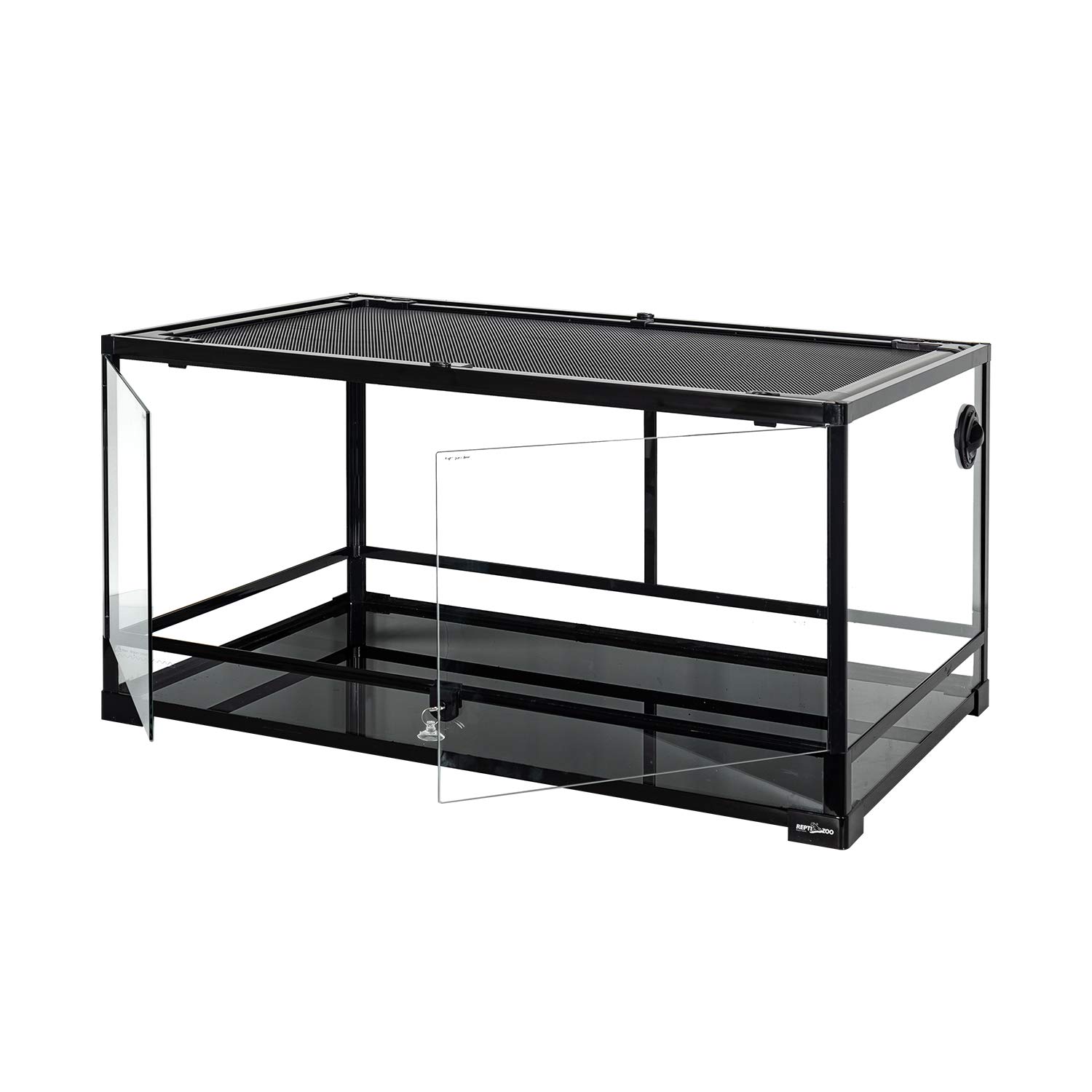 REPTI ZOO Terrário de vidro para répteis de 67 galões, porta de