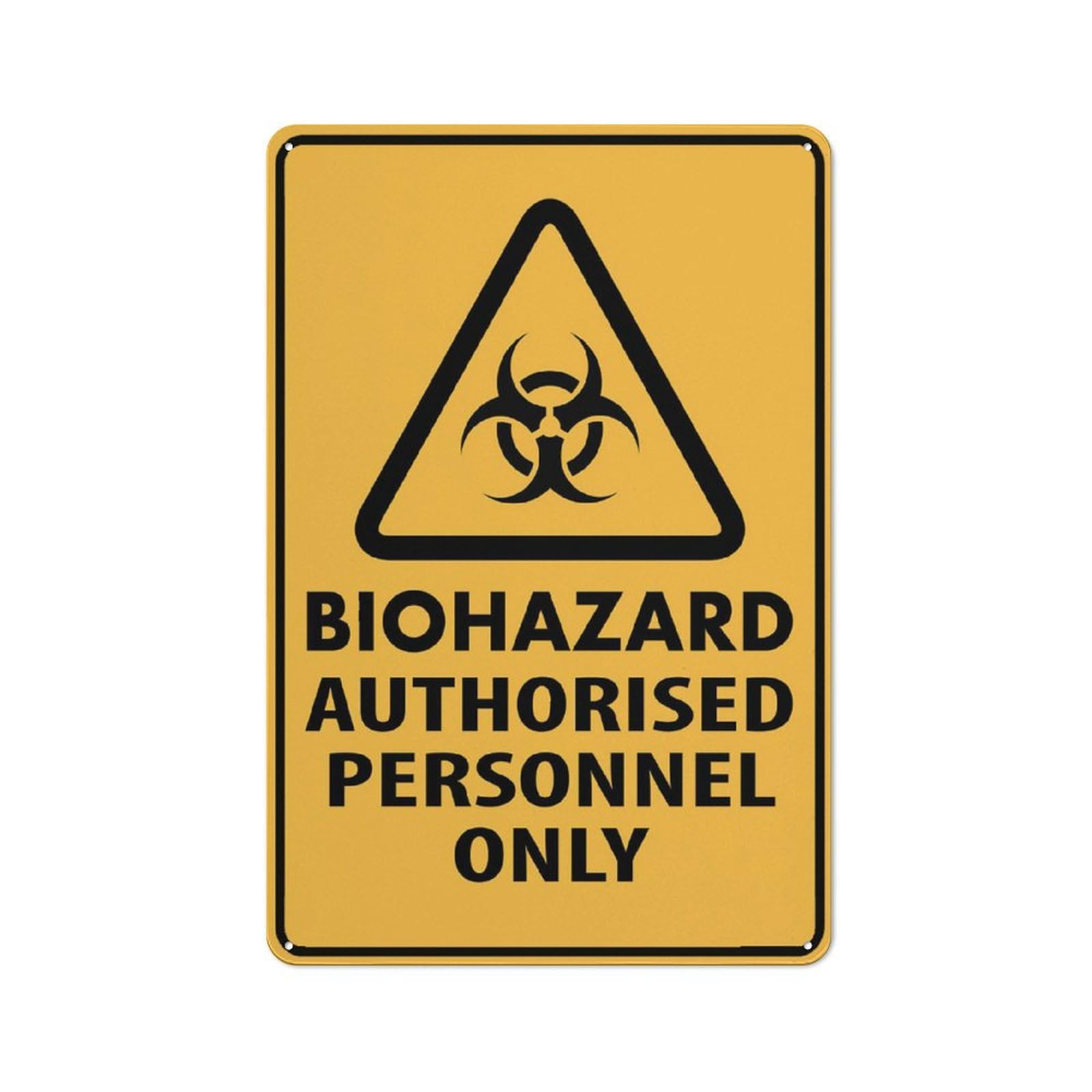 Caution Biohazard Authorised Personnel Only Sign 12X8 Inch Tin Sign Great For Garden And Yard Wall Decor