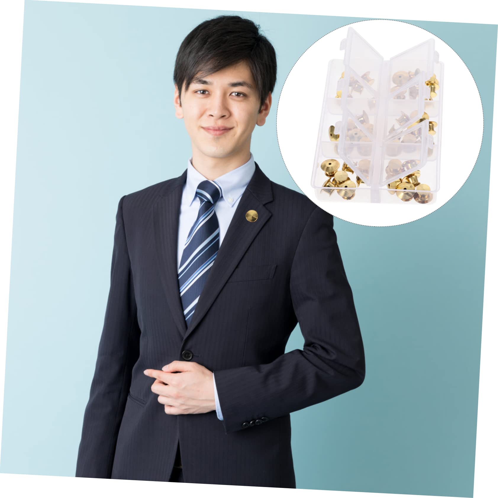 HOMSFOU 3 Boxen Lapel Pin Backs Legierung Goldene Sicherheitsnadel für Broschen Anstecknadeln Namensschilder Installieren und Sicher zu Verwenden