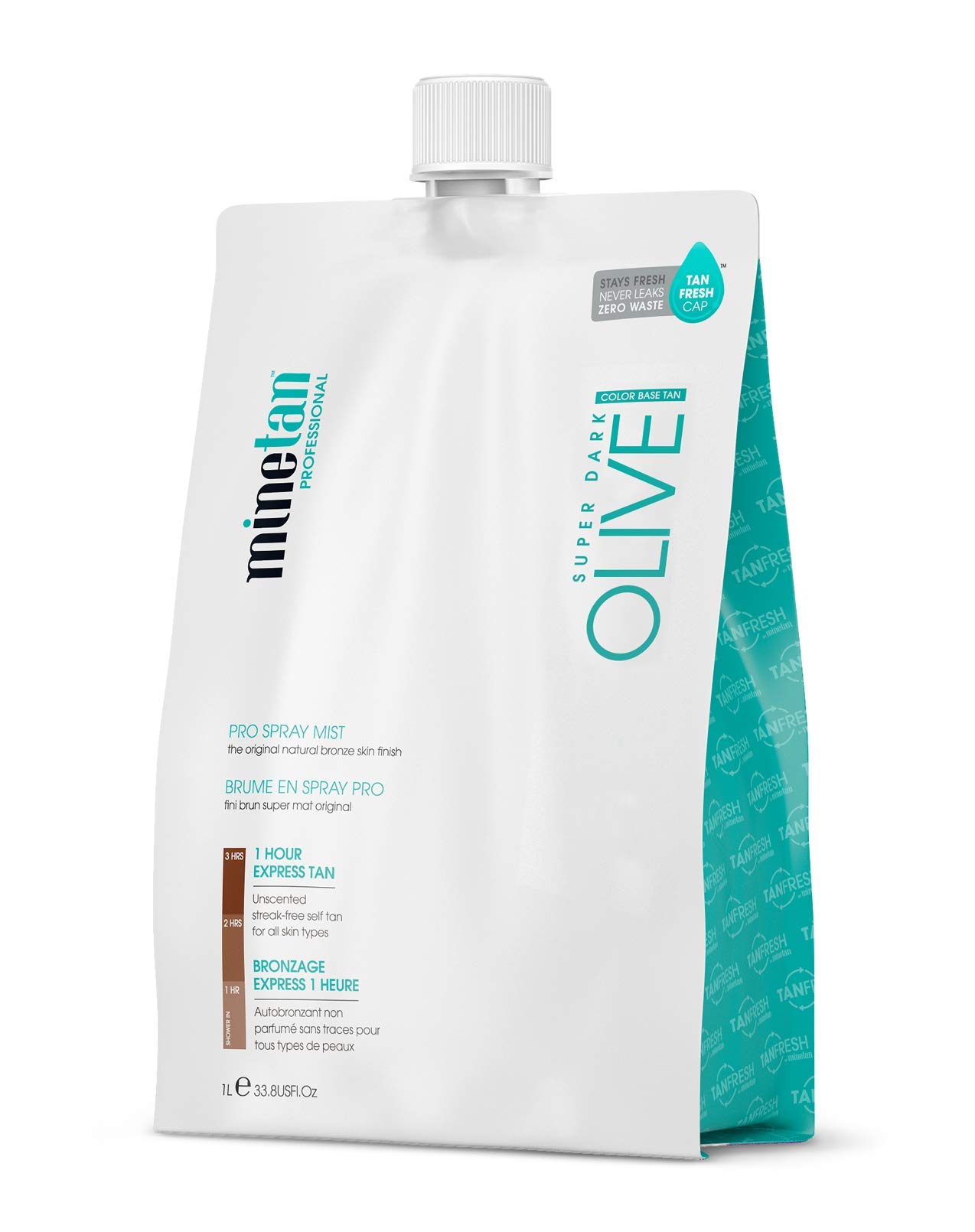 MINETAN BODY.SKIN Spray Tan Solution - Olive Pro Spray Mist - Salon Professional 1 Hour Express Tan For A Natural Olive Bronze Tan, 33.8 fl oz