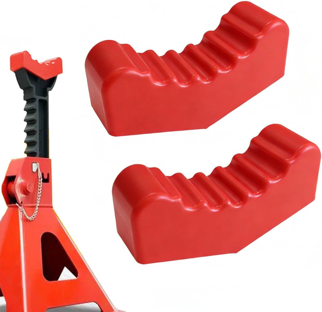 3Ton Car Jack Stand Rubber Pad Red Trolley Support Block Lifting Lift Frame Rail Pinch Protector Guard Anti-Slip Floor Cushion