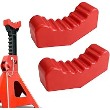 AUTOXBERT 3 Ton Car Jack Stand Rubber Pad Red Trolley Support Block Lifting Lift Frame Rail Pinch Protector Guard Anti-Slip Floor Mat