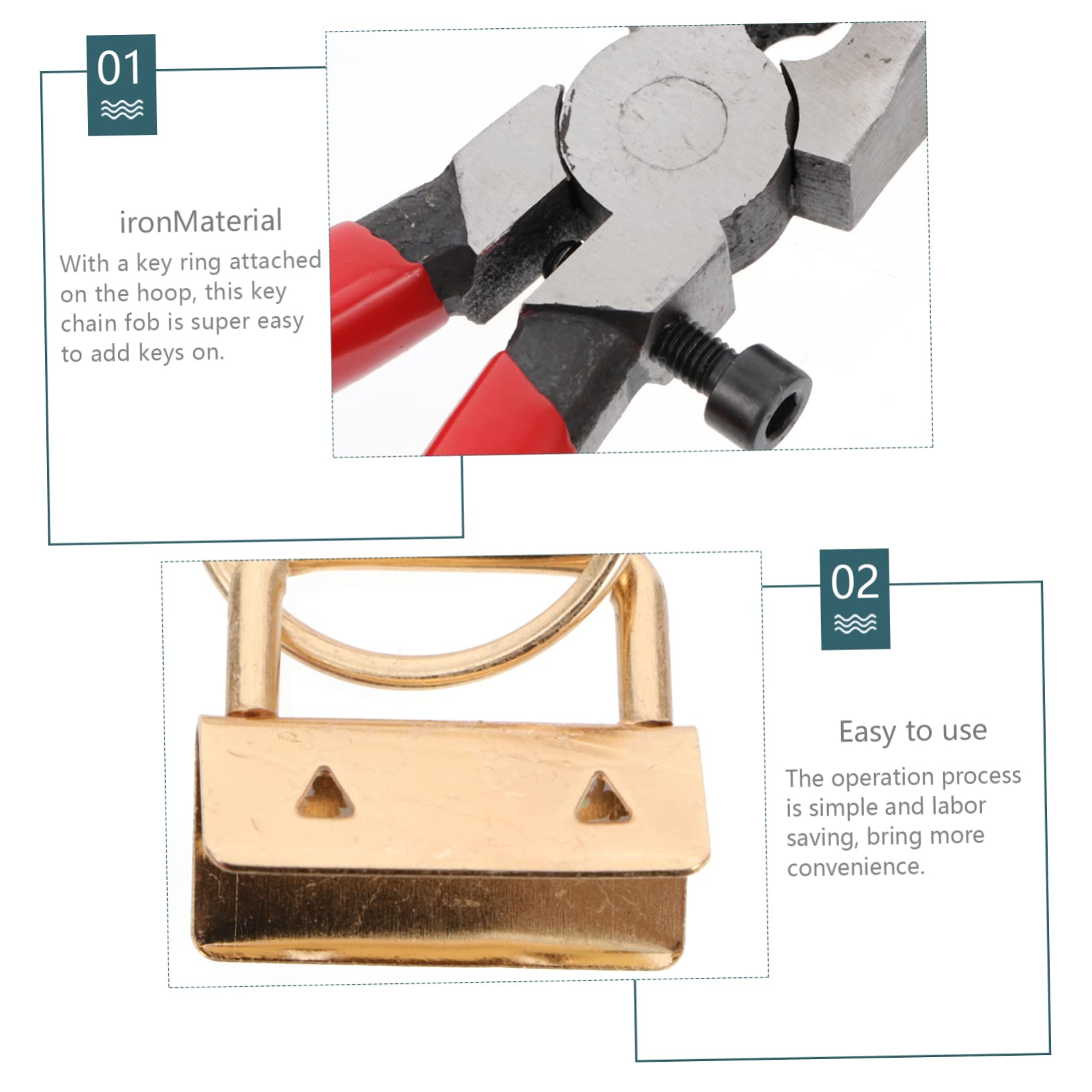 NUOBESTY 50piezas Llavero Con Clip De Llavero De Pulsera Con Alicates Para Bricolaje De Cadena De Pulsera Para Diario