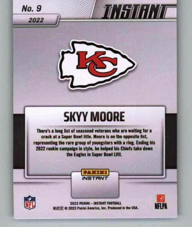 Miniatura 2 de 2023 Panini Super Bowl LVII Champions #9 Skyy Moore RC Rookie Kansas City Chiefs NFL Football Trading Card