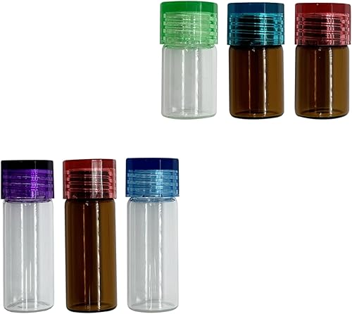 Miniatura 4 de Botellas de almacenamiento de vidrio de colores mixtos, con bolsa de almacenamiento con cremallera, paquete de 6