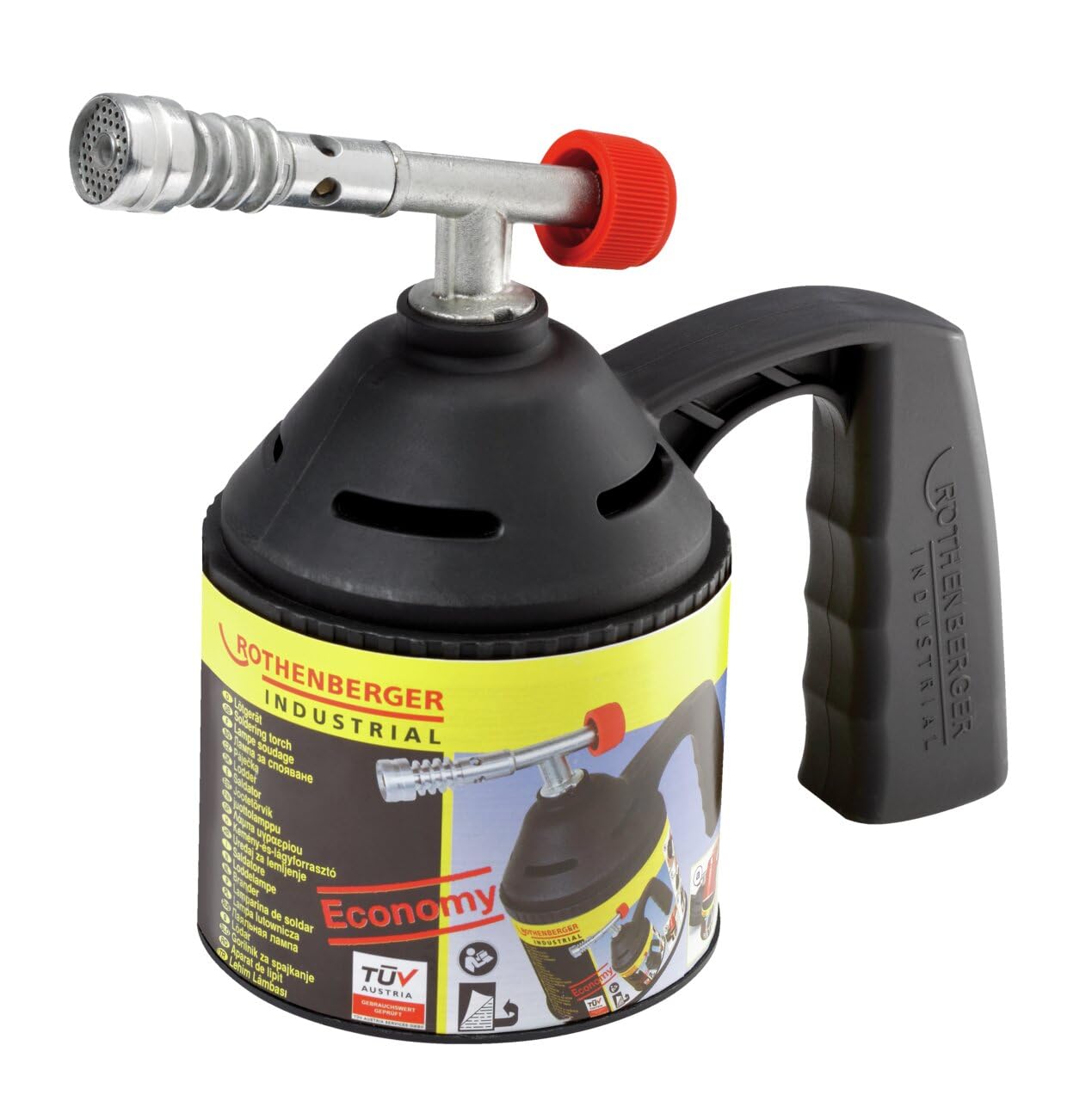 ROTHENBERGER Industrial zestaw lamp lutowniczych łącznie z 4 wkładami C200 Supergas | palnik lutowniczy | palnik gazowy Bunsena 1000000982