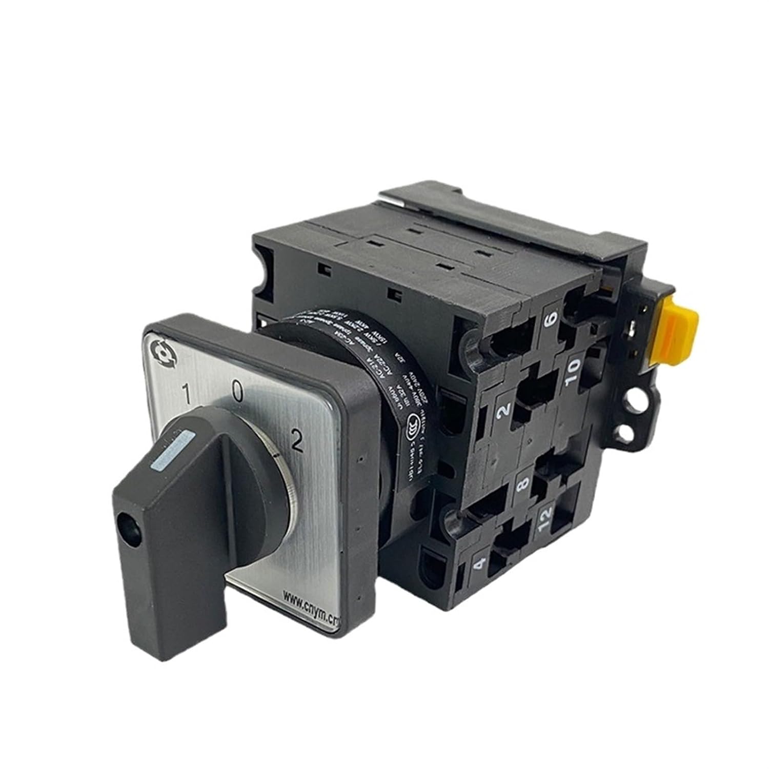 LW42-32A DIN Rail 3 Position Cam Rotary Universal Switch Manual Industrial Use Black 3 Poles 12 Terminal YMW42-32/3