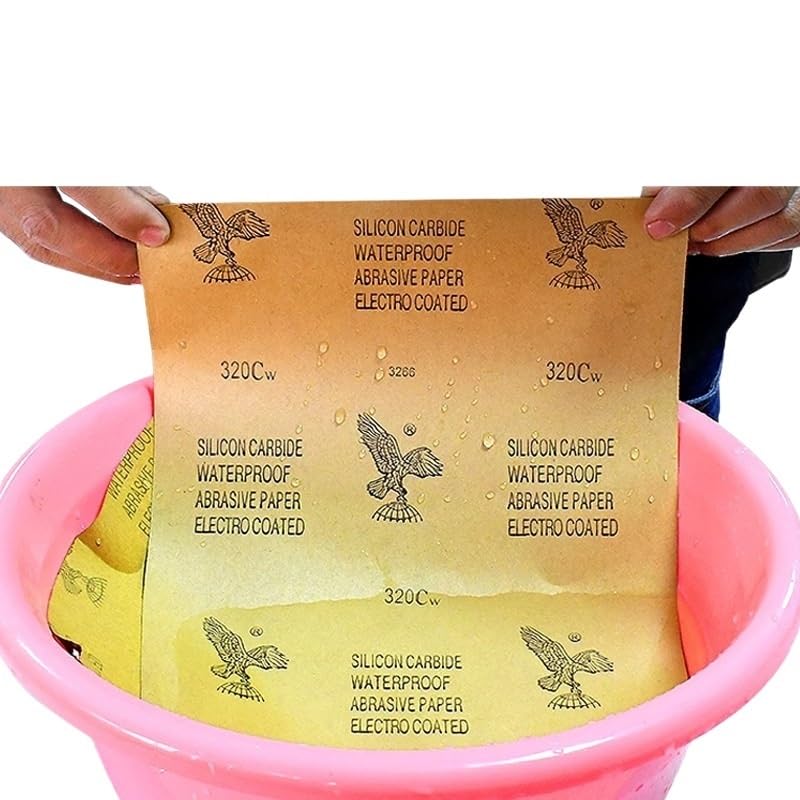 Papier Abrasif à Sec et à l’Eau, Carbure de Silicium 60–2000 Grains, 1–20 Feuilles, Bois Métal Céramique, Polissage Auto & Retrait Rayures(1200 mesh 20 pcs)