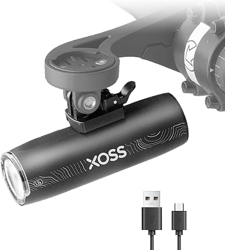 XOSS XL-1200 - Faro delantero de bicicleta recargable USB-C de 1200 lúmenes, 6 modos de iluminación, carcasa de aluminio, luz delantera para