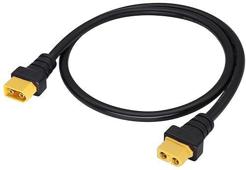 Miniatura 10 de Cable de extensión XT60 de 14 awg, XT60 macho a XT60 hembra, adaptador convertidor de extensión para RC FPV coche, avión y batería LiPo Negro-1.0